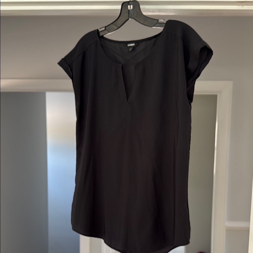 Express Black Cap Sleeve Blouse